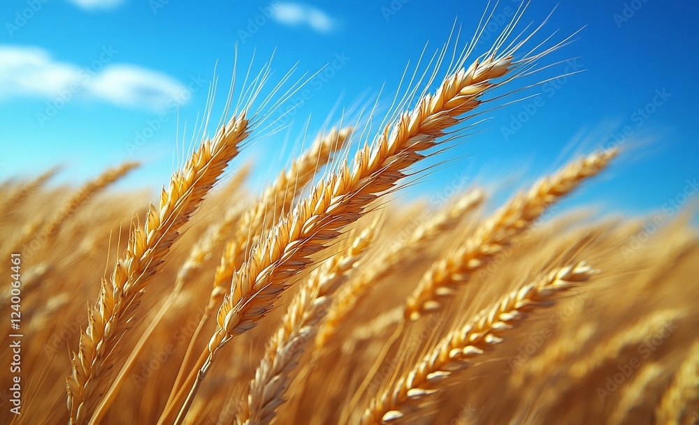 Fototapeta premium Golden Wheat Field Under a Summer Sky