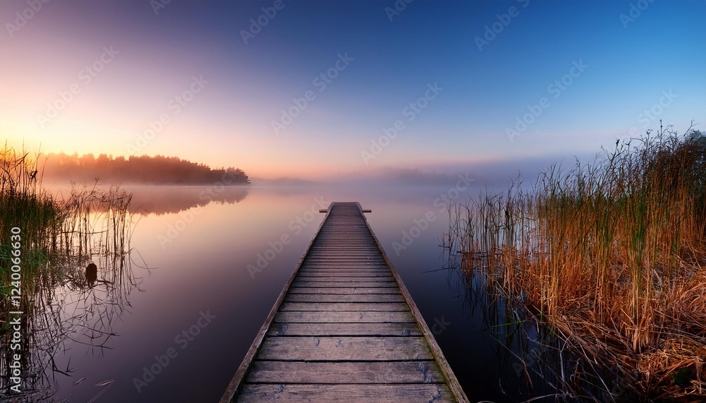Fototapeta premium sunset on the lake