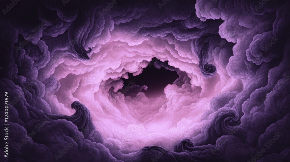 Obraz premium Abstract swirling cloudscape in shades of purple and pink. A dreamy, ethereal image.