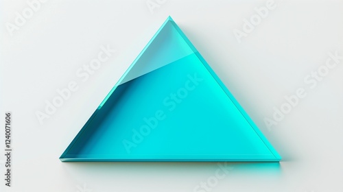 A bright turquoise triangle sticker, isolated on a white background with smooth edges.