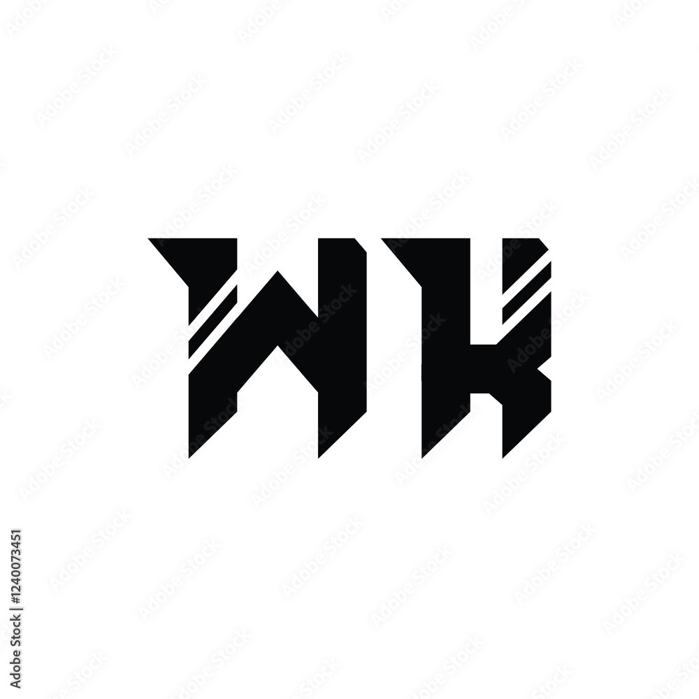 WK monogram logo design letter text name symbol monochrome logotype alphabet character simple logo WK monogram logo design letter text name symbol monochrome logotype alphabet character simple logo
