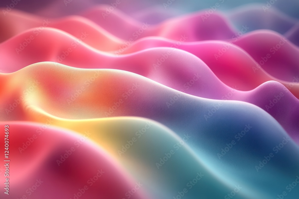 Fototapeta premium Vibrant Abstract Wavy Circular Line Pattern with Smooth Gradients in Modern Minimalistic Style