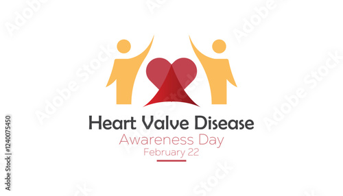 February is National Heart Valve Disease Awareness Day. Vector template Design for banner, greeting card, poster, prints, social media post ,flyer , T shirt with background.