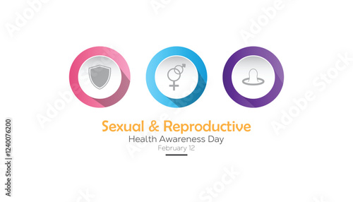 February is Sexual and Reproductive health awareness day. Vector template Design for banner, greeting card, poster, prints, social media post ,flyer , T shirt with background.