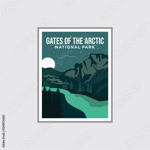 Gate of the Arctic National Park poster vector illustration design