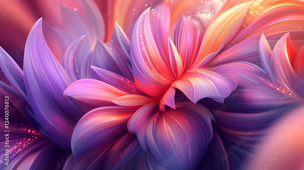 Abstract floral swirls, vibrant hues, bokeh background, design Abstract floral swirls, vibrant hues, bokeh background, design