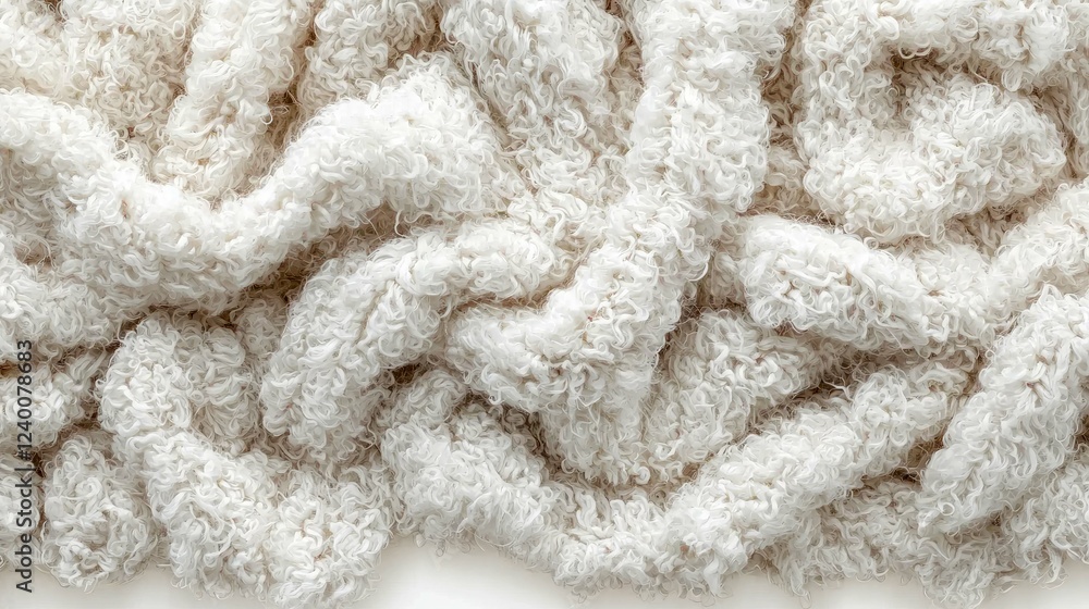 Close-up of Soft White Fluffy Yarn Texture: Perfect for Knitters and Crocheters Close-up of Soft White Fluffy Yarn Texture: Perfect for Knitters and Crocheters