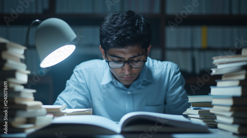 Focused Study: Young man di...