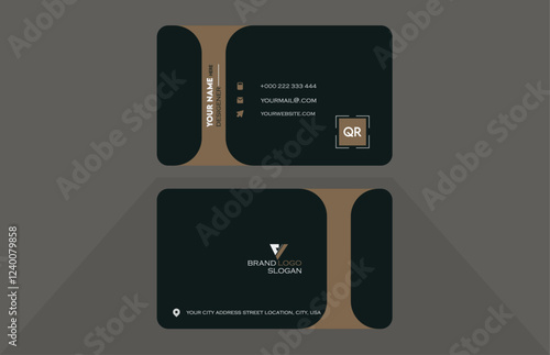 Creative business card template, horizontal business card presentation, verticle business card, card design pattern, vector illustration 