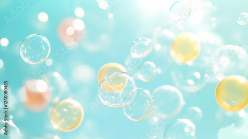 Shimmering Bubbles in Blue:...