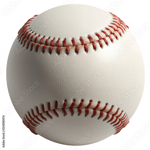 Close-up of a classic baseball isolated on white or transparent png background