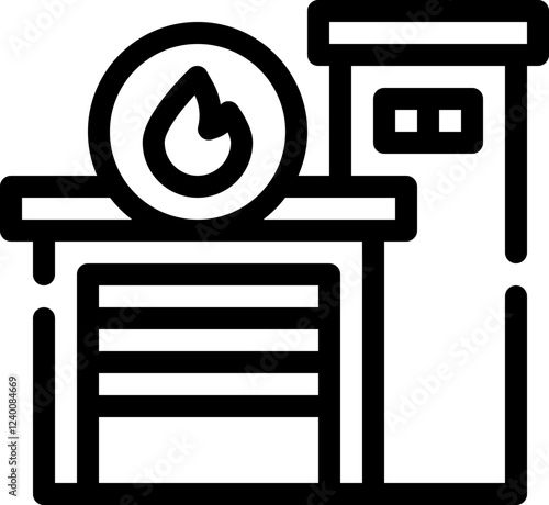 -_station, firehouse, building, headquarters, icon, brigade, services, illustration