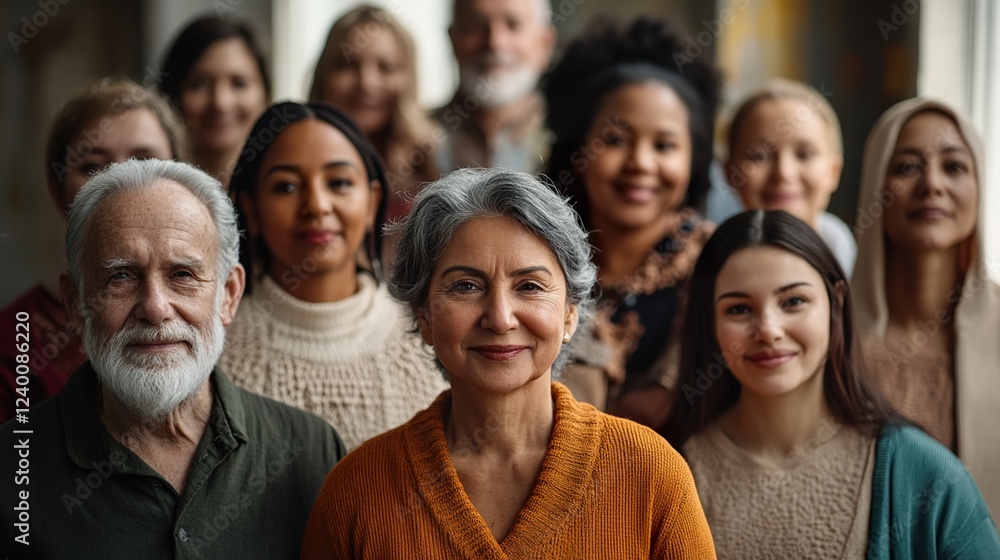Diverse group of multicultural individuals, warm and inclusive atmosphere. Diverse group of multicultural individuals, warm and inclusive atmosphere.