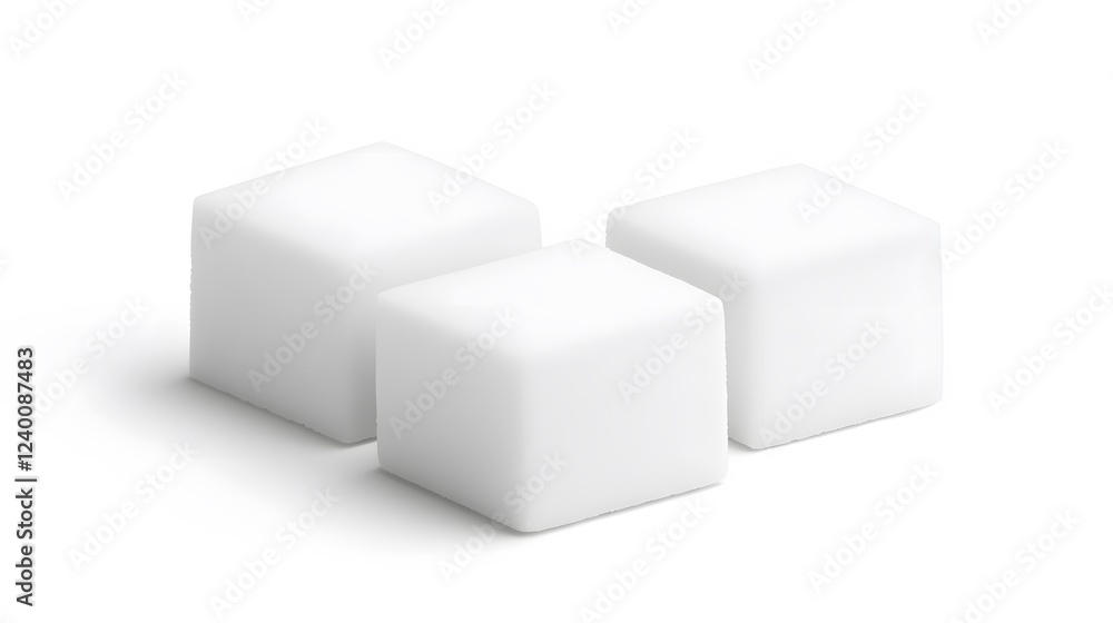 Three White Cubes Arranged In A Row Three White Cubes Arranged In A Row