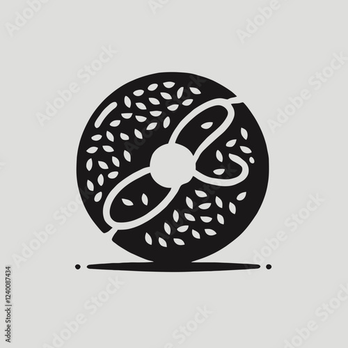 Bagel Spread Silhouettes in black on a white background