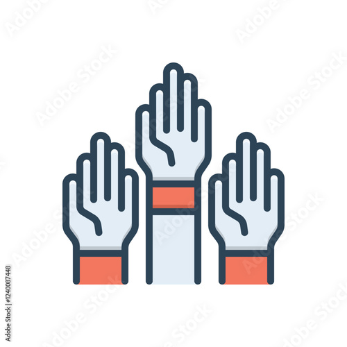 Color illustration icon for participate