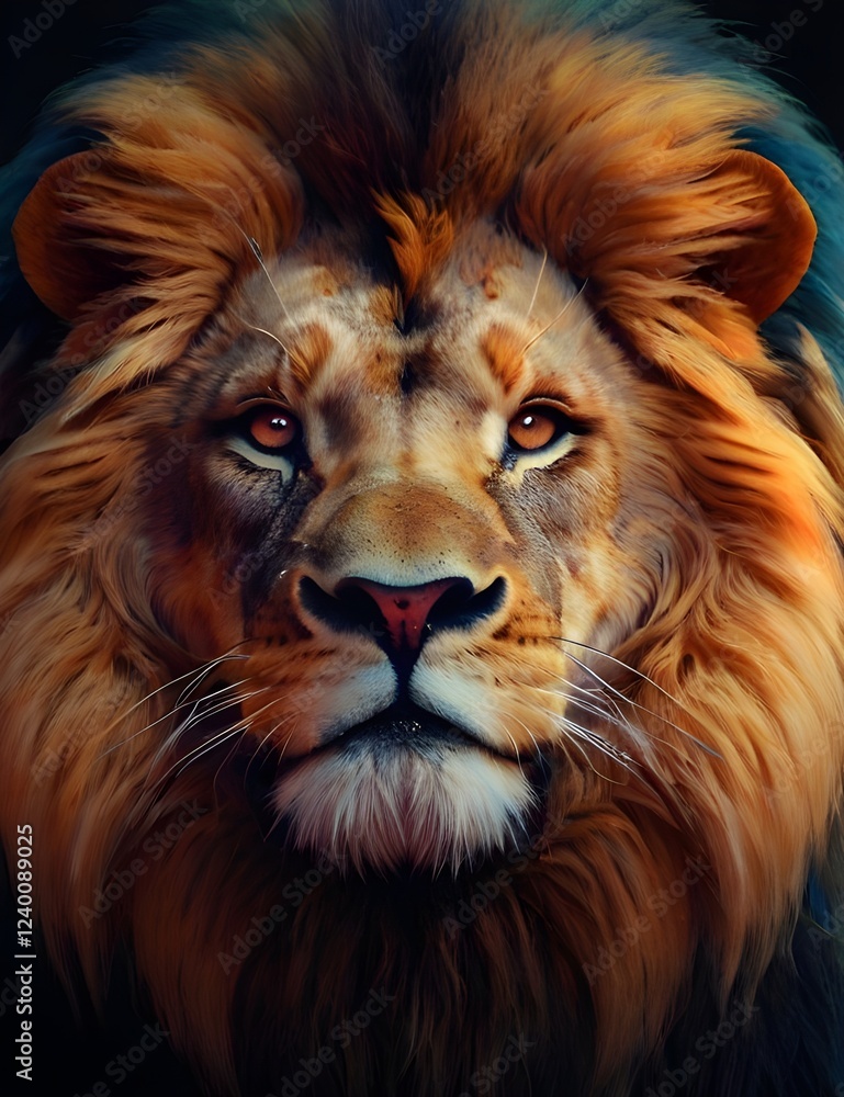 Naklejka premium lion head portrait