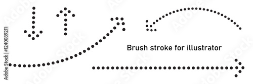 dotted arrow brush stroke for illustrator