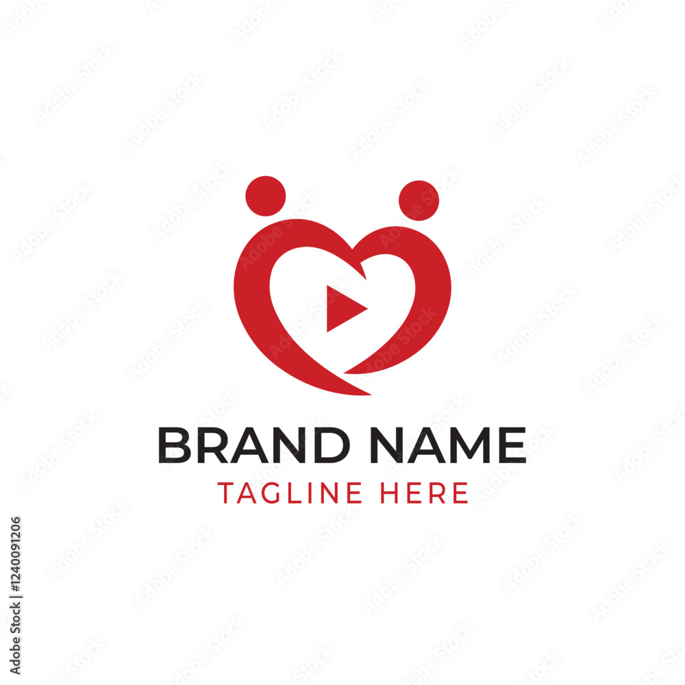 Human heart media logo design for media company Human heart media logo design for media company