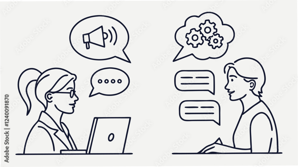Speaking and Communication line icon set. advice, conversation, speech bubble Speaking and Communication line icon set. advice, conversation, speech bubble