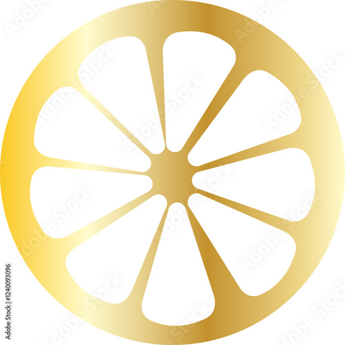 Golden Lemon On Isolated White