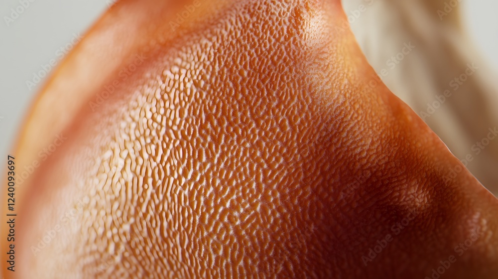 Fototapeta premium Closeup of a reddish brown mushroom cap texture