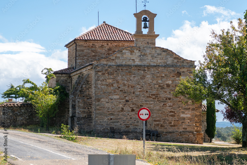 Church at the entrance to the town of El Ravanal del Camino on the Camino de Santiago