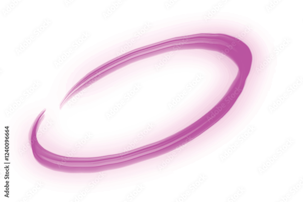 Pink neon oval glow texture white background. Magic circle hand drawn watercolor background. Collection of aure vector design. Purple cool light effect. Curved shape illustration. Empty space for text Pink neon oval glow texture white background. Magic circle hand drawn watercolor background. Collection of aure vector design. Purple cool light effect. Curved shape illustration. Empty space for text