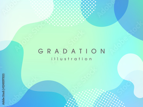 グラデーションと曲線の背景_青と水色