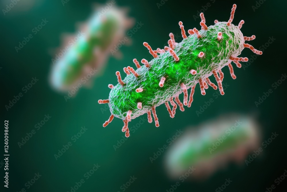Bacterial action in microbiology lab research environment scientific visualization close-up view Bacterial action in microbiology lab research environment scientific visualization close-up view