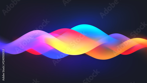 Wave glowing colorful dynamic shape vector illustration background