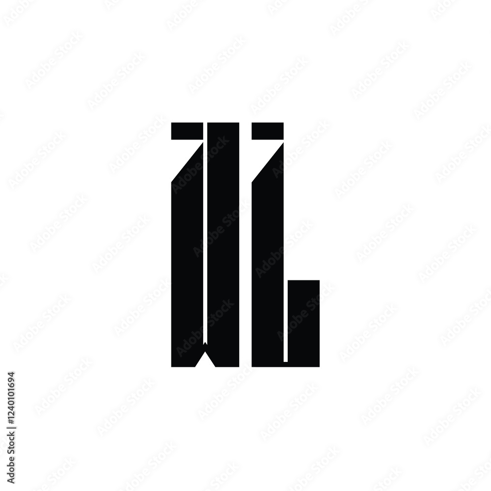 WL monogram logo design letter text name symbol monochrome logotype alphabet character simple logo WL monogram logo design letter text name symbol monochrome logotype alphabet character simple logo