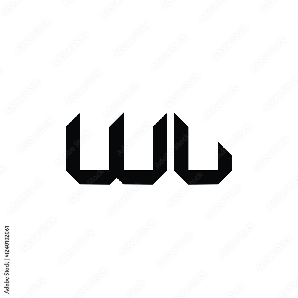 WL monogram logo design letter text name symbol monochrome logotype alphabet character simple logo WL monogram logo design letter text name symbol monochrome logotype alphabet character simple logo