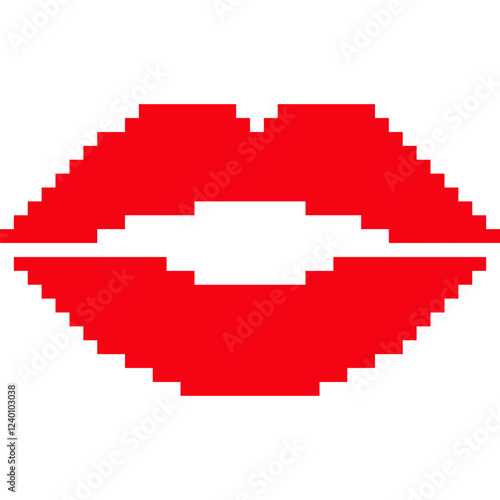 kiss mark. red lipstick kissing. Kiss pixel icon