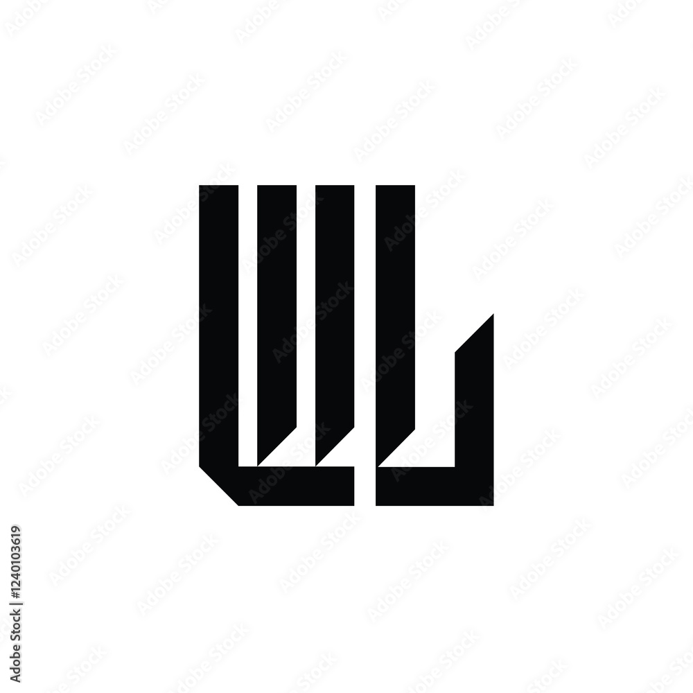 WL monogram logo design letter text name symbol monochrome logotype alphabet character simple logo WL monogram logo design letter text name symbol monochrome logotype alphabet character simple logo