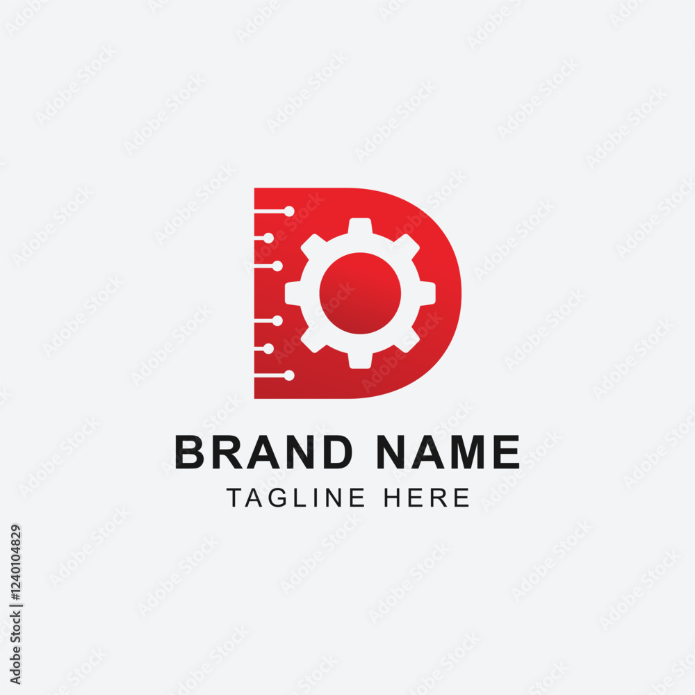 Letter D and Gear Dynamic Logo Design Combined Stock Design. Perfect for Engineering Logo Letter D and Gear Dynamic Logo Design Combined Stock Design. Perfect for Engineering Logo
