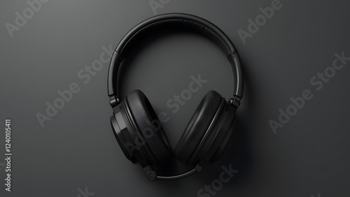 a headphones on black background photo