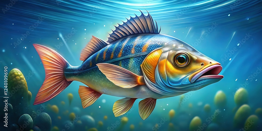 Fototapeta premium Long Exposure of School of Fish Swimming in Ocean Current