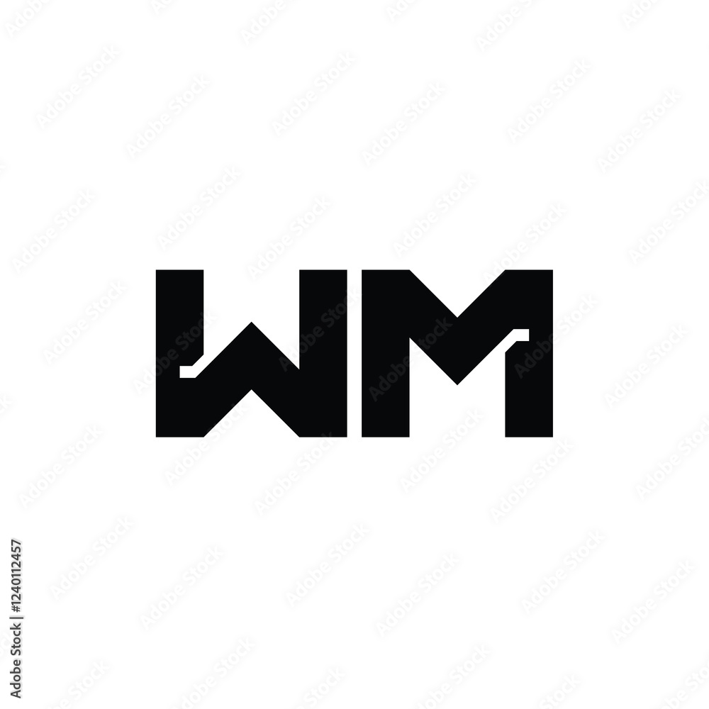 WM monogram logo design letter text name symbol monochrome logotype alphabet character simple logo WM monogram logo design letter text name symbol monochrome logotype alphabet character simple logo
