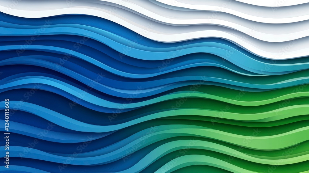 Intricate layered waves in shades of blue and green creating a calming and creative abstract background design Intricate layered waves in shades of blue and green creating a calming and creative abstract background design