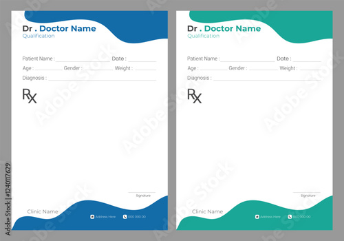  Clean medical healthcare prescription template
