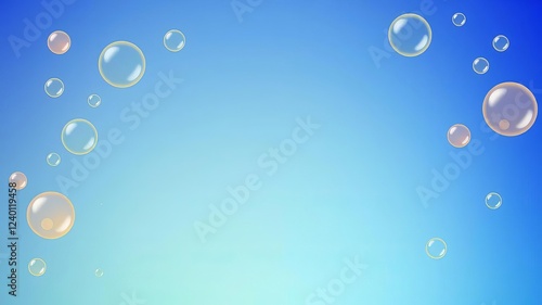 Wallpaper Mural Vibrant yellow to orange gradient banner with blue bubbles and text space, orange, design Torontodigital.ca