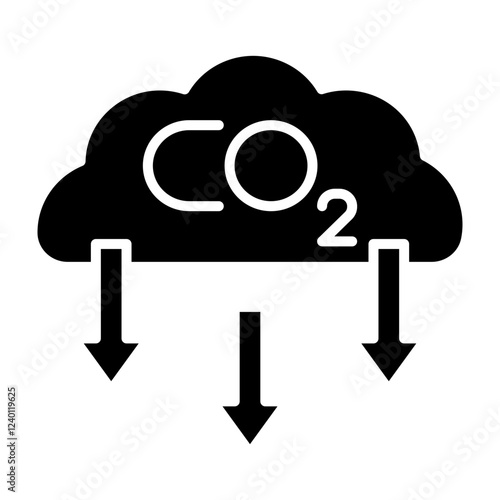 Carbon Footprint Reduction Glyph icons