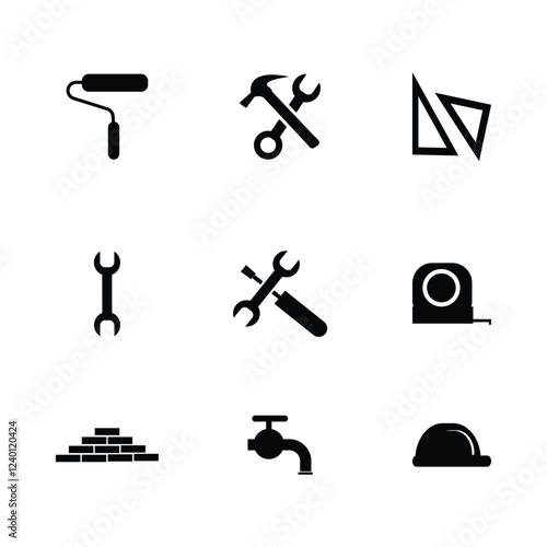 vector design Construction Tools Icons
