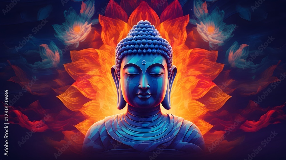 Tranquil and Serene Modern Depiction of the Enlightened Buddha Figure Surrounded by Smooth Abstract Gradients and Textures Evoking a Sense of Spirituality Contemplation and Inner Peace Tranquil and Serene Modern Depiction of the Enlightened Buddha Figure Surrounded by Smooth Abstract Gradients and Textures Evoking a Sense of Spirituality Contemplation and Inner Peace