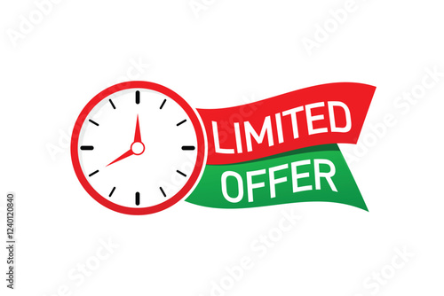 limited time offer vector illustration with clock
