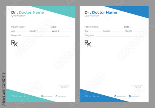   a4 doctor prescription notepad paper template design
