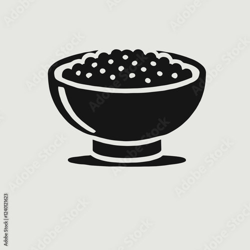 Cereal Bowl Silhouette in black on a white background