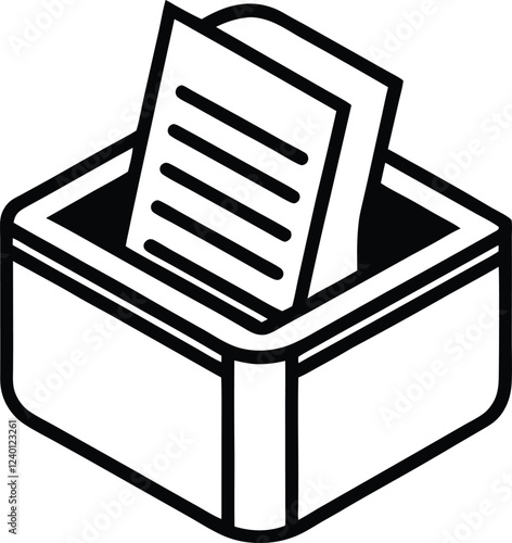 Document Storage Icon - File Archive Box