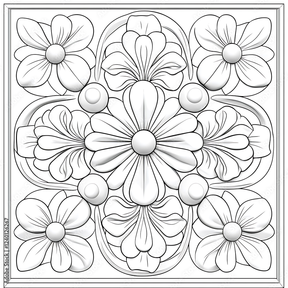 custom made wallpaper toronto digitalGeometric Floral Patterns for Coloring Book Pages